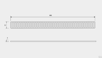 Drain grate ClassicLine Column 860 Brushed Steel
