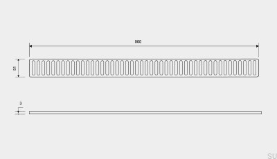 Grate for drain ClassicLine Column 960 Steel Brushed