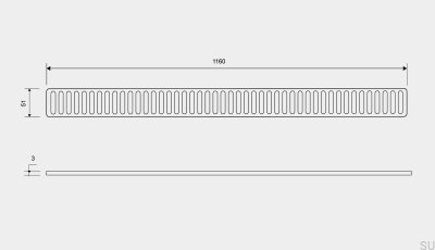 Drain grate ClassicLine Column 1160 Brushed Steel