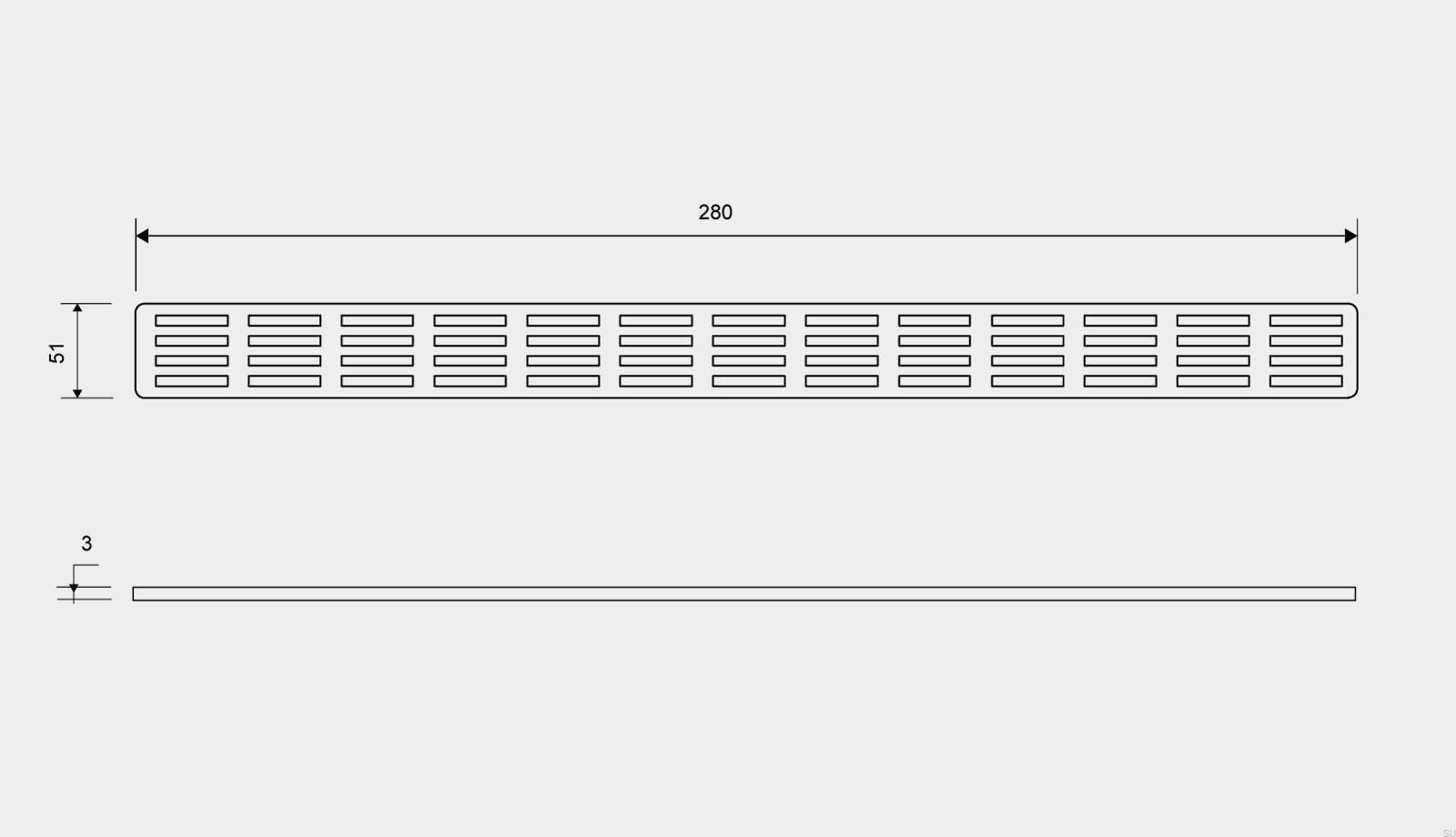 16050300--Ruszt-do-odpływu-ClassicLine-Stripe-280-Stalowy-Szczotkowany-Unidrain-Skandynawskie-Uchwyty_2