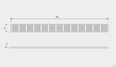 Drain grate ClassicLine Stripe 280 Brushed Steel