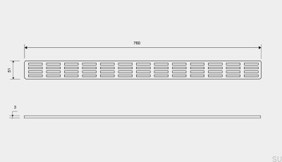 Drain grate ClassicLine Stripe 760 Brushed Steel