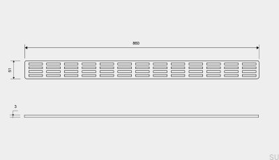 Drain grate ClassicLine Stripe 860 Brushed Steel