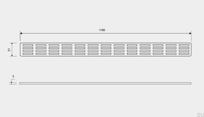 Drain grate ClassicLine Stripe 1160 Brushed Steel