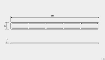 Grate for drain ClassicLine Anniversario 280 Brushed Steel