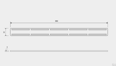 Grate for drain ClassicLine Anniversario 660 Brushed Steel
