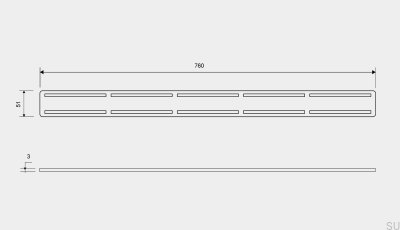 Grate for drain ClassicLine Anniversario 760 Brushed Steel