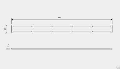 Grate for drain ClassicLine Anniversario 860 Brushed Steel