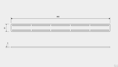 Grate for drain ClassicLine Anniversario 960 Brushed Steel
