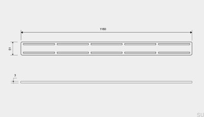 Grate for drain ClassicLine Anniversario 1160 Brushed Steel