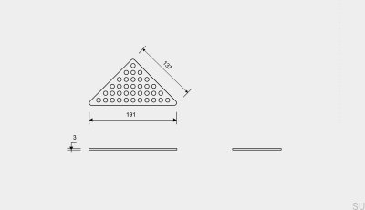 Corner drain grate ClassicLine Classic Steel Brushed