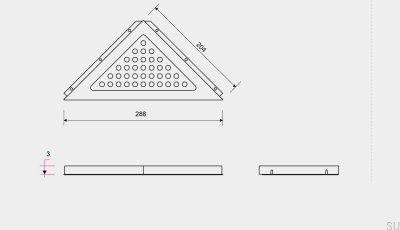 Corner shower shelf triangular ClassicLine Classic Brushed Steel
