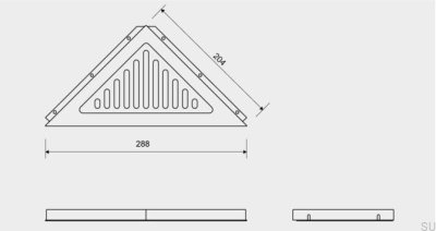ClassicLine Column Triangular Corner Shower Shelf Brushed Steel