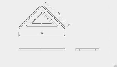 ClassicLine Anniversario Triangular Corner Shower Shelf Brushed Steel