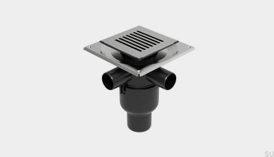 ClassicLine Column square waste set with vertical outlet 75 mm and side connections