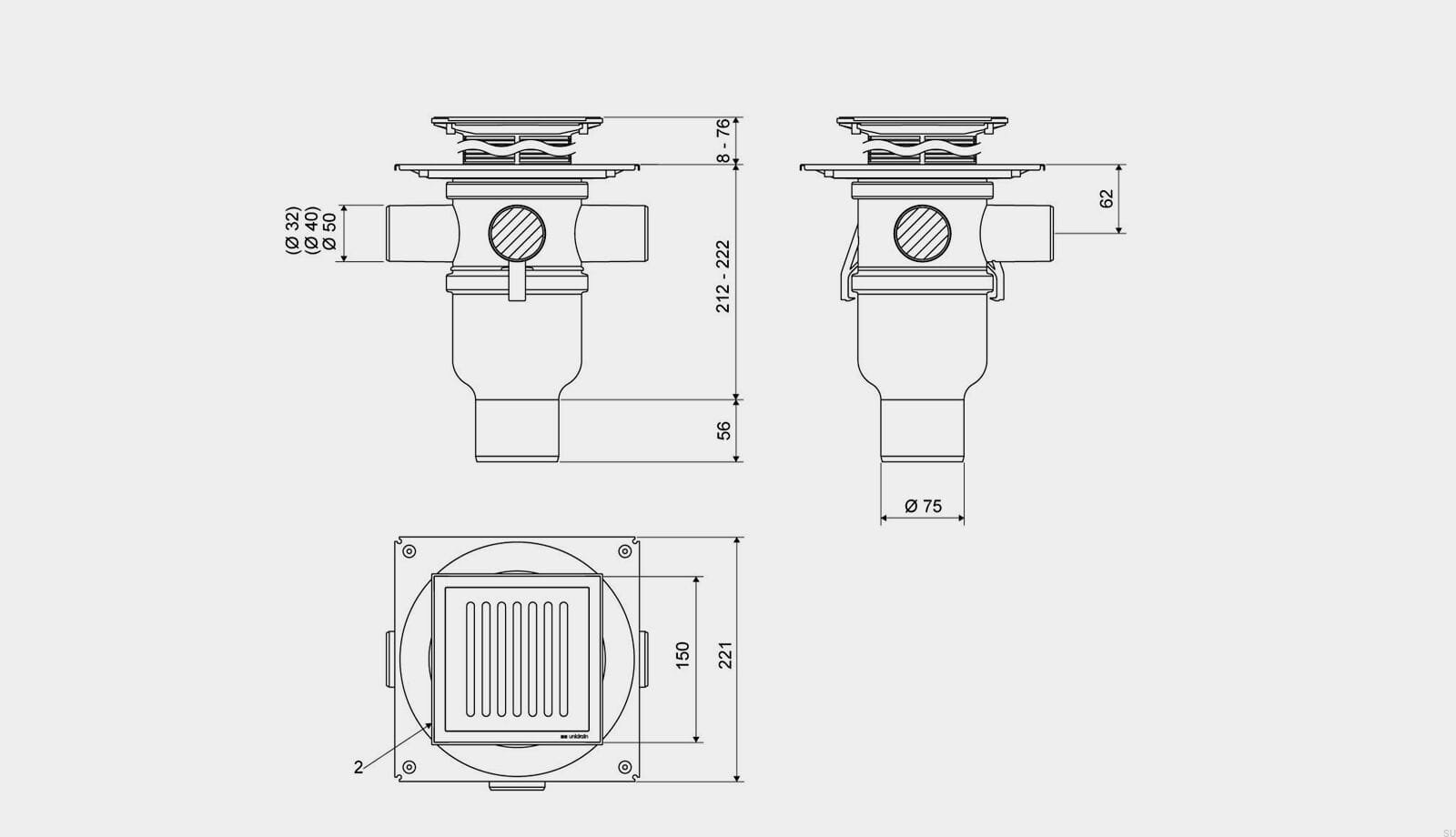 80240075--Zestaw-odpływowy-kwadratowy-ClassicLine-Column-z-pionowym-wylotem-75-mm-i-bocznymi-przyłączami-Unidrain-Skandynawskie-Uchwyty_3