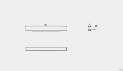 Cassette panel for linear drain HighLine 253 10 Brushed Steel
