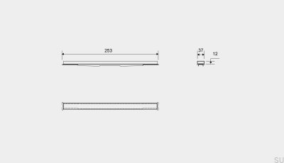Cassette panel for linear drain HighLine 253 12 Brushed Steel