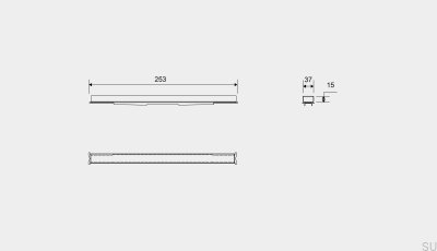 Cassette panel for linear drain HighLine 253 15 Brushed Steel