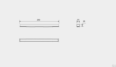 Cassette panel for linear drain HighLine 253 25 Brushed Steel