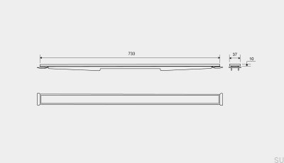Cassette panel for linear drain HighLine 733 10 Brushed Steel