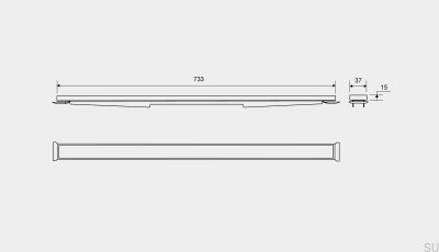 Cassette panel for linear drain HighLine 733 15 Brushed Steel