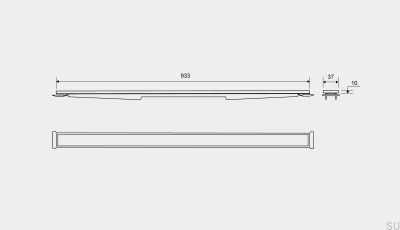 Cassette panel for linear drain HighLine 933 10 Brushed Steel