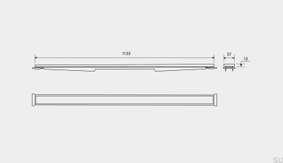 Cassette panel for linear drain HighLine 1133 12 Brushed Steel