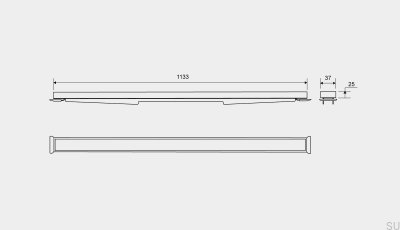 Cassette panel for linear drain HighLine 1133 25 Brushed Steel