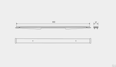 HighLine Custom 833 Brushed Steel Linear Drain Panel