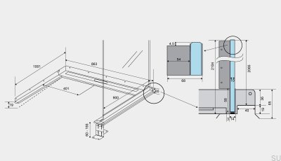ShowerLine 863 900 Right Steel Linear Drain