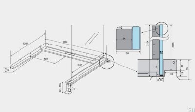 ShowerLine 863 1200 Right Steel Linear Drain
