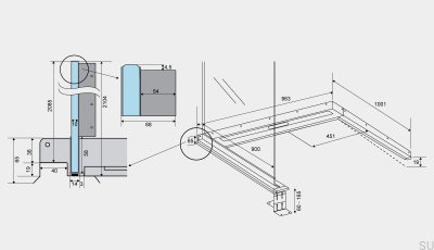 ShowerLine 963 900 Left Steel Linear Drain