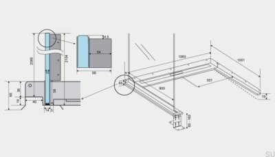 ShowerLine 1063 900 Left Steel Linear Drain