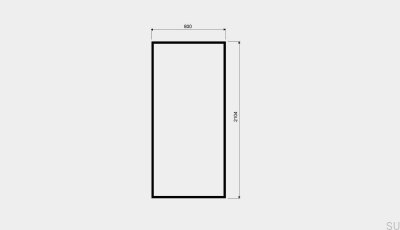 Shower glass with black frame GlassLine 800