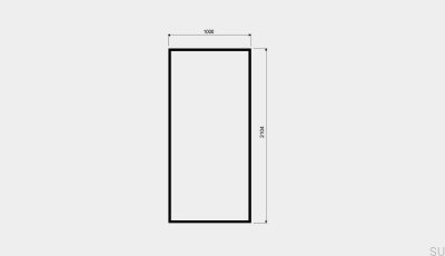 Shower glass with black frame GlassLine 1000