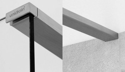 GlassLine Left Top Rail Brushed Steel