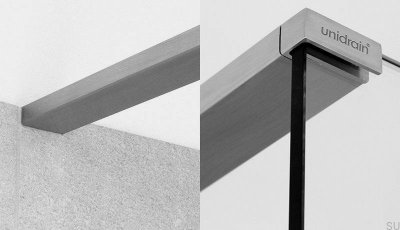 GlassLine Right Top Rail Brushed Steel