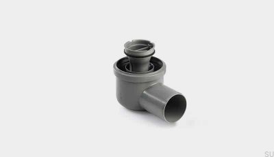 Corner drain module with horizontal outlet 75 mm with removable siphon