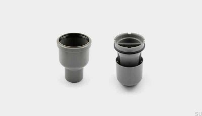 Corner drain module with vertical outlet 75 mm with removable siphon