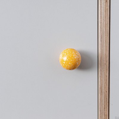 Ren Melange Yellow & White 35 wooden furniture knob, beech