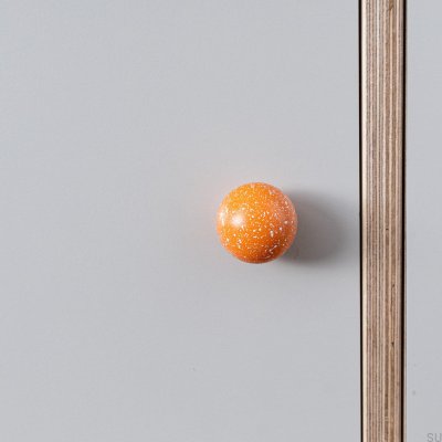 Ren Melange Orange & White 35 wooden furniture knob, beech