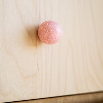 Furniture knob Ren Melange Pink & White 35 Wooden Beech