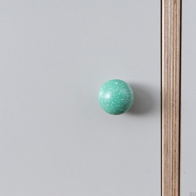 Ren Melange Light Green & White 35 wooden furniture knob, Beech