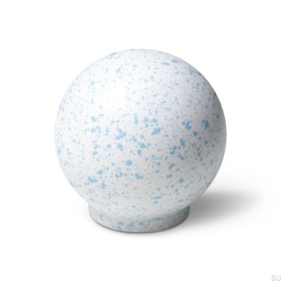 Furniture knob Ren Melange White & Light Blue 35 Wooden Beech