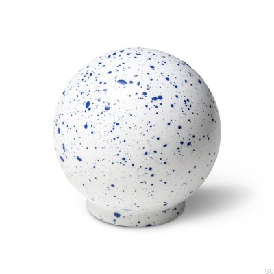 Furniture knob Ren Melange White & Blue 35 Wooden Beech