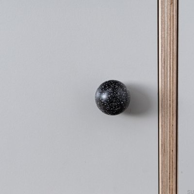 Furniture knob Ren Melange Black & White 35 Wooden Beech