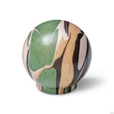 Furniture knob Ren Espresso Rich Green 35 Wooden Beech