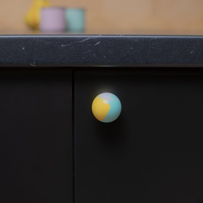 Furniture knob Ren Funky Yellow 35 Wooden Beech