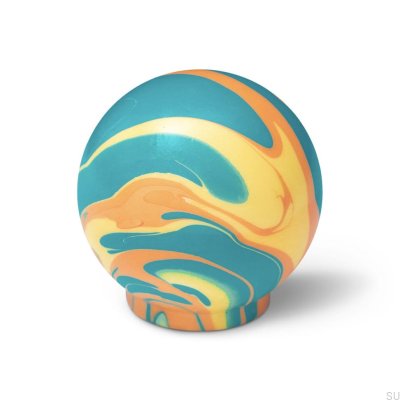 Ren Chari Blue 35 Furniture Knob Wooden Beech